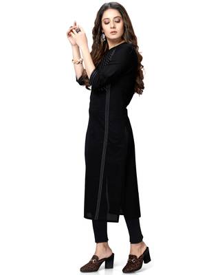 Black printed cotton ethnic-kurtis 5