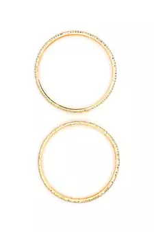 Set of 2 Bangles and Bracelets with American Diamonds