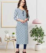 Off-white
 printed cotton ethnic-kurtis