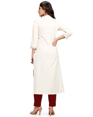 Off-white
 printed cotton ethnic-kurtis 3