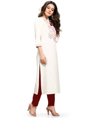 Off-white
 printed cotton ethnic-kurtis 4