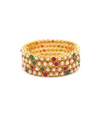 Multicolour Beaded Bangles Set Of 4 7