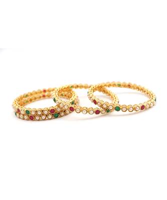 Multicolour Beaded Bangles Set Of 4 9