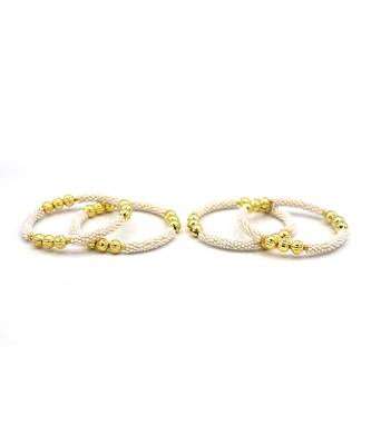 Set Of Two White Pearl Bangles 5