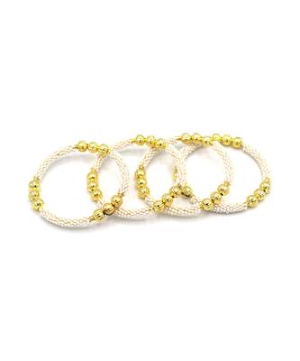Set Of Two White Pearl Bangles 6