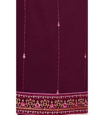 Magenta & Pink Jam Silk Embroidered Dress Material 4