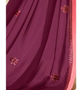 Pink & Magenta Jam Silk Embroidered Dress Material 5