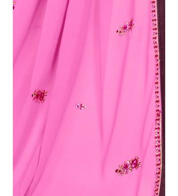 Magenta & Pink Jam Silk Embroidered Dress Material 5