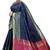 Trendmalls Heavy Embroidery art Banarasi Silk Blue Party Wear Saree With Blouse