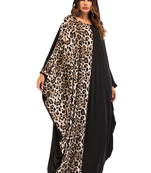 JSDC Long Animal Printed Organic Jersey Fabric Women Abaya