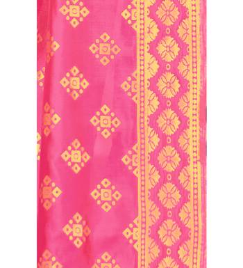 Magenta & Pink Satin Georgette Embroidered Dress Material 5