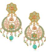 Green crystal earrings