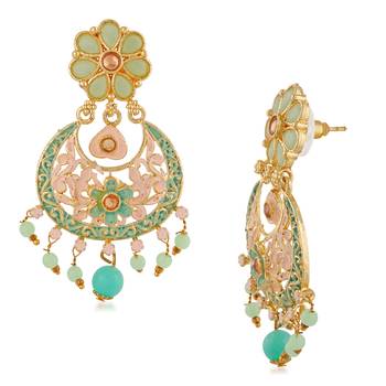 Green crystal earrings 3