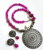 Pink agate necklaces