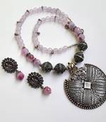 Pink agate necklaces