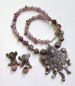 Pink agate necklaces