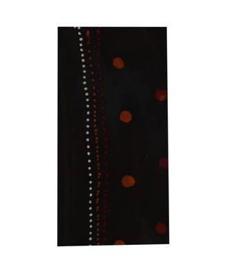 Brown Batik Print Cotton Saree  handloom saree with contrast blouse 4
