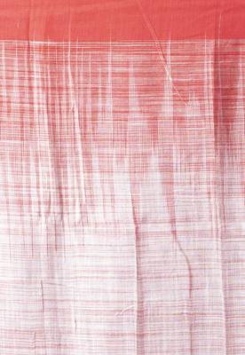 Offwhite Handloom Saree With Red Border Multicolor Motifs 3