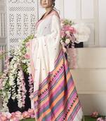 Offwhite Handloom Cotton Saree With Garhwali Motifs