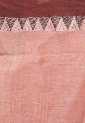 Offwhite Handloom Cotton Saree With Manipuri Pallu And Dual Border 3