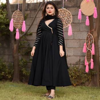 Ethnic Designer Women's Rayon Anarkali Kurti With Dupatta & Palazzo Set 3