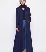 Blue plain rayon abaya