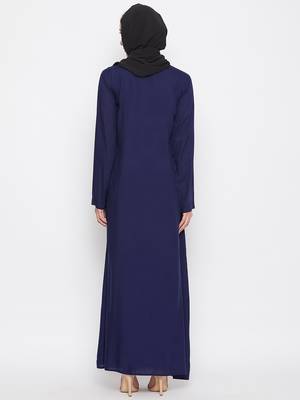 Blue plain rayon abaya 4