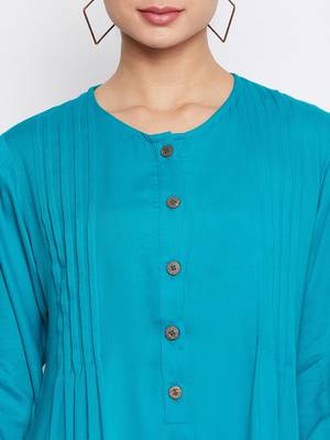 Sky-blue plain rayon islamic-tunics 5