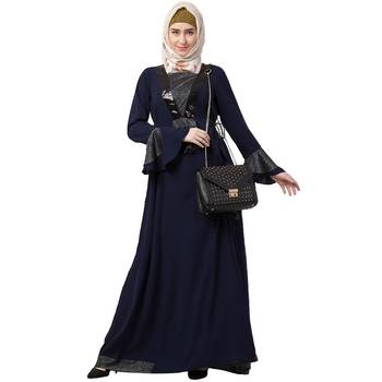Designer abaya with sequins work- Navy Blue 3
