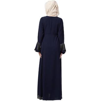 Designer abaya with sequins work- Navy Blue 4