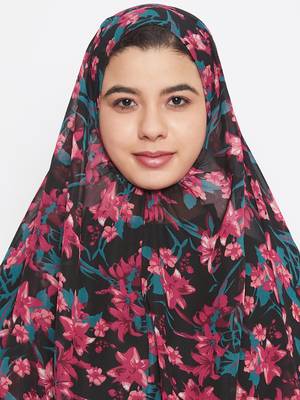 Black plain georgette hijab 4