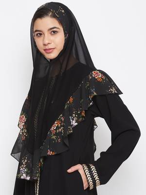 Multicolor plain georgette hijab 2
