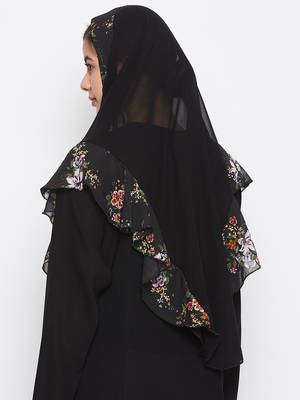 Multicolor plain georgette hijab 4