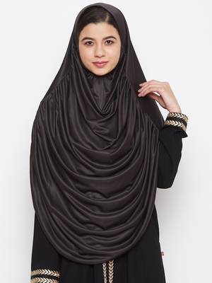 Black  plain jersey hijab 1