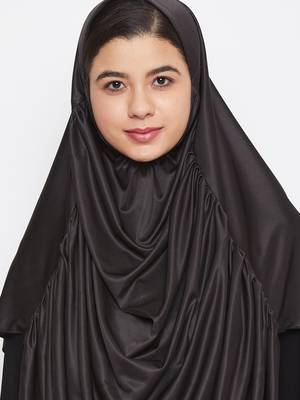 Black  plain jersey hijab 5