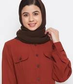 Brown plain georgette hijab