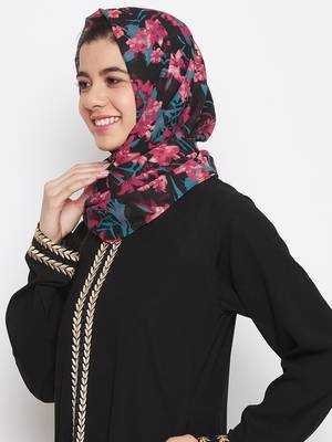Multicolor printed georgette hijab 2
