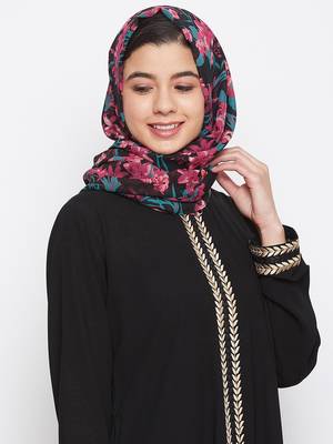 Multicolor printed georgette hijab 3