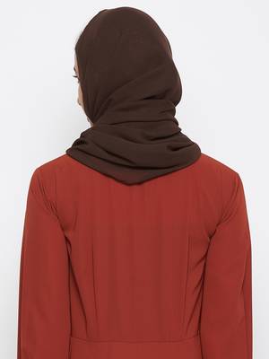 Brown plain georgette hijab 4