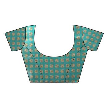 Salwar Studio Women's White & Green Art Silk Printed Saree with Blouse Piece 5