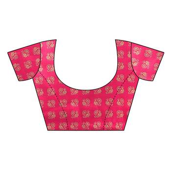 Salwar Studio Women's White & Pink Art Silk Printed Saree with Blouse Piece 5