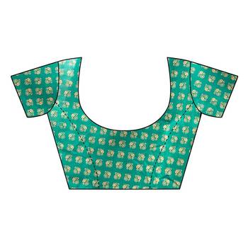 Salwar Studio Women's White & Green Art Silk Printed Saree with Blouse Piece 5