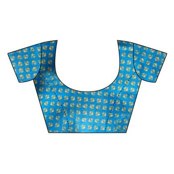 Salwar Studio Women's White & Blue Art Silk Printed Saree with Blouse Piece 5