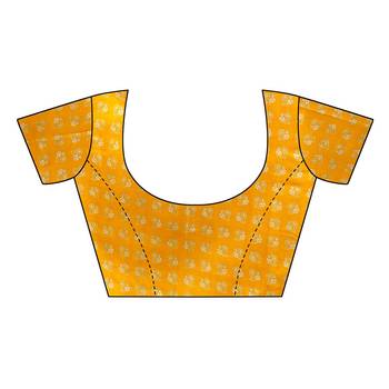 Salwar Studio Women's White & Mustard Art Silk Printed Saree with Blouse Piece 5