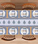 TEXSTYLERS Pure Cotton Block Printed Jaipuri Placemats, Napkins and Table Runner (Set of 17 Pcs's)
