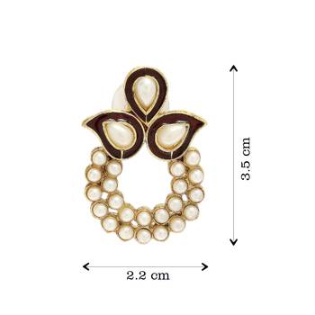 Maroon and white designer Earrings 3