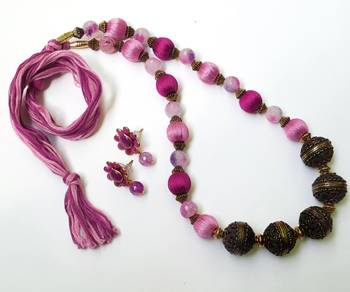 Pink agate necklaces 1