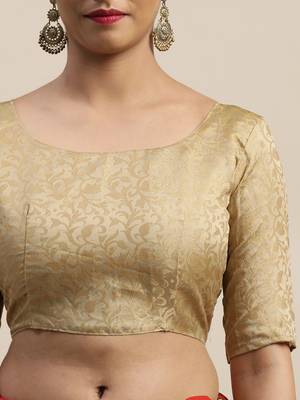 Maroon printed chiffon saree with blouse 3