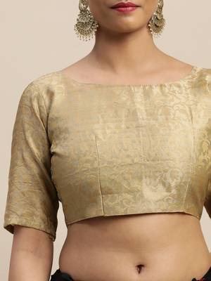 Black printed chiffon saree with blouse 3