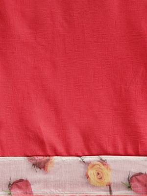 Pink plain silk blend saree with blouse 5